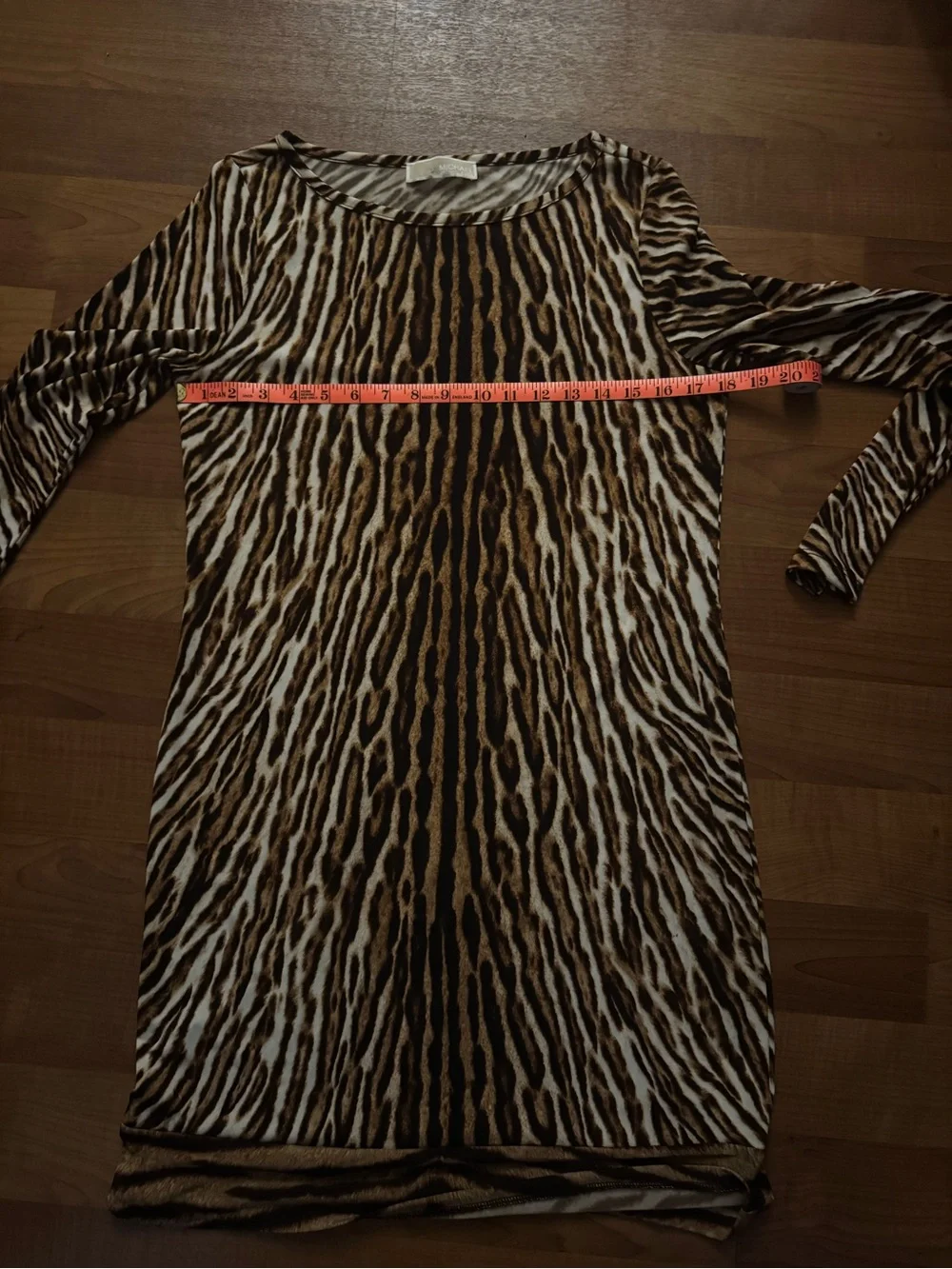 MICHAEL Michael Kors Animal Print Long Sleeve Midi Dress – Size L